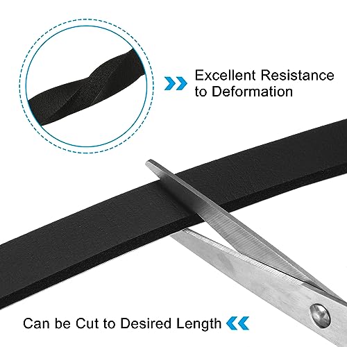 PATIKIL Foam Weather Stripping for Doors, 2 Rolls 5/8" W x 3/16" T Foam Seal Tape Adhesive Insulation Strip for Door Window Air Conditioning, Black(13 Ft Total Length in 2 Rolls) - size: 5/8" W x 3/16" T