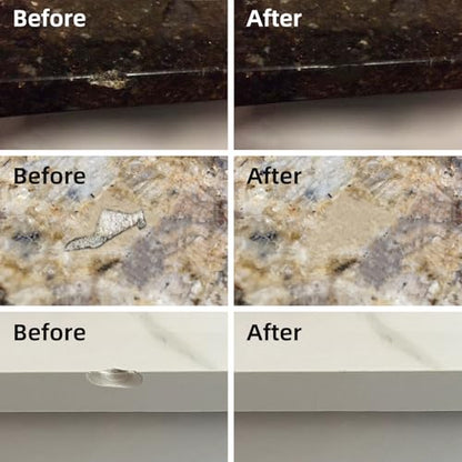 Marble and Granite Repair kit Porcelain Marble Stone and Quartz Countertops Repair kit for Chips Dents Cracks Holes Scratchs, Fix Chipped Edges Corners, Reattaches or rebuilds Missing Pieces