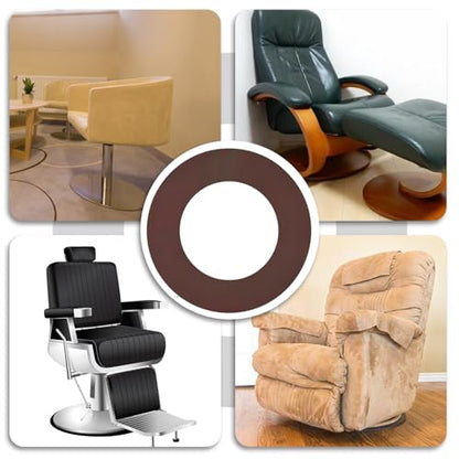 Non Skid Rubber Furniture Pads for Recliners,Furniture Grippers, Gripper Pads,Anti Slide Furniture Pads Hardwood Floor Protector,Fits Recliners,Swivel Chairs,Brown Solid Pad (25.2’’ Outside Diameter) - size: R-Coffee-H-25.2"