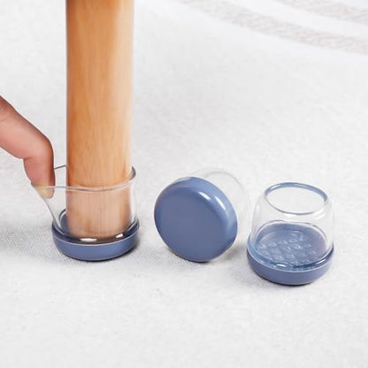 Chair Sliders for Carpeted Floors,16 Pcs Chair Glides Round Furniture Sliders Carpet,Chair Leg Floor Protectorst,Make Furniture Glides Move Easy(Fit 0.55-0.75", Clear) - size: Small(fit:0.55"-0.75")