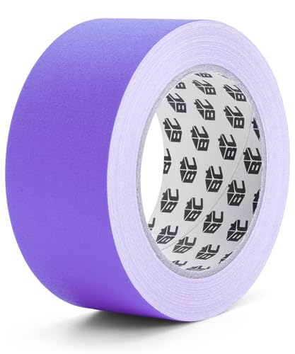 Bates- Gaffers Tape, 2 Inch x 23 Yards, Purple, Polyethylene-Coated Cloth, Non-Reflective, No Residue Floor Tape for Electrical Cords, Matte Finish, Easy Tear - color: Purple, size: 2 Inch x 23 Yards