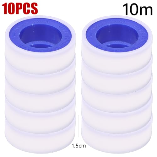 10Pcs Water Pipe Stop Leaks Sealing Tape Sink Drain Pipe Thread Duct Tapes Plumbing Fitting Repair Tool Waterproof PTFE Sealant Tape ﻿ - color: 10Pcs
