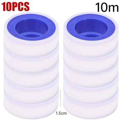 10Pcs Water Pipe Stop Leaks Sealing Tape Sink Drain Pipe Thread Duct Tapes Plumbing Fitting Repair Tool Waterproof PTFE Sealant Tape ﻿ - color: 10Pcs