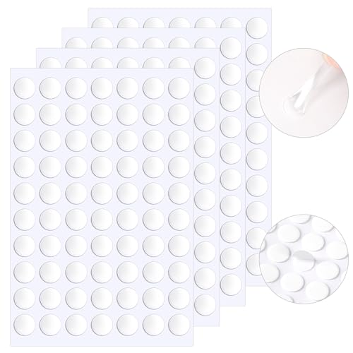 JANYUN 140 Pcs Double Sided Sticky Dots Removable Round Putty Clear Double Sided Tape for Crafts No Trace Sticky Tack Adhesive Tape (15 mm) - size: 0.59" Round