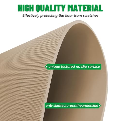 2Pcs Round Recliner Floor Protector Recliner Pads Swivel Chairs Recliners Rug for Floor Circle Anti Slip Furniture Pads Rubber Non Skid Furniture Gripper Mats - size: R-Camel-2Pcs-27.5"