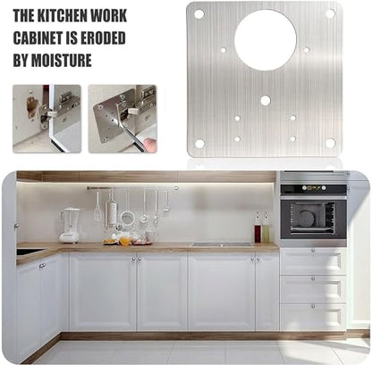 Cabinet Hinges Repair Plate,Stainless Steel Hinge Repair Brackets Kit,Kitchen Cupboard Door Hinge Repair Plate Kit Includes Fixing Screws,Protect Wooden Kitchen Cabinet Door,Furniture(4 PCS)… - size: 4 PCS