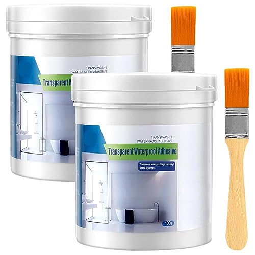 2 PCS Transparent Waterproof Coating Agent, 100 Grams Super Strong Waterproof Anti-Leakage Agent, Invisible Waterproof Agent Transparent Leakage Protection Glue Repairing Leak Waterproof Adhesive (A) - color: A_100G*2PCS