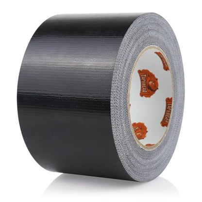 TAPEBEAR Black Duct Tape Heavy Duty 3" x 90FT, Strong Tough Utility Ducting Tape Waterproof, No Residue, Flexible, Hand Tear Binding Tape Industrial Strength for Bundle, Patch, Protect & Repair - color: Black, size: 3" x 90FT