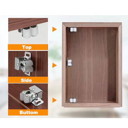 6 Pack Cabinet Latch - Double Roller Catch Hardware for Cupboard Closet Kitchen Cabinet Door Latches and RV Cabinet,Bronze - color: Bronze