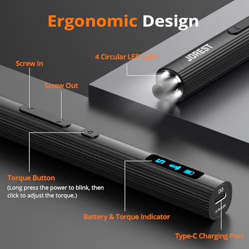 JOREST 155 in 1 Mini Electric Screwdriver Cordless, Precision Power Screwdriver Set, 5 Torque Levels (Max 0.75N.m), Gifts for Men, Magnetic Repair Tool Kit for iPhone, PC, Laptop, PS4 PS5, Xbox, Watch - style: 155 in 1 Electric