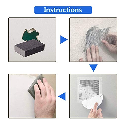 6pcs Drywall Repair Kit, 8" x 8" Self-Adhesive Aluminum Wall Patch - size: 8" x 8", 6 PCS