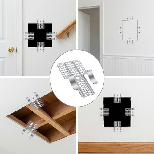 10 Pack Drywall Repair Clips, 1/2 Inch Drywall Patch Clips with 20 Screws, Professional Stainless Steel Dry Wall Repair Kit for Damaged Walls Repairing