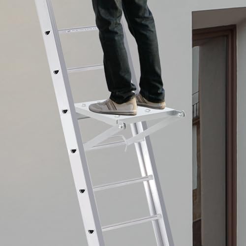 Ladder Platform Accessory, Heavy Duty Ladder Work Platform System with Anti-Slip Surface - 330 LBS Capacity Work Tray Attachment for Painters and Tools