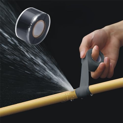 Waterproof Transparent Silicone Repair Tape,Self-Fusing Sealant for Leaky & Damaged Pipes, Easy to Apply with Black Adhesive (0.98 * 118.11 inches) - color: 0.98*118.11 inches