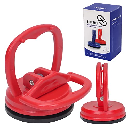 STREBITO Suction Cups Heavy-Duty 2 Pieces Screen Suction Cups Tool for iMac, iPhone, MacBook, iPad, TV, Phone, Laptop, Computer, Tablet, LCD Screen Remover - color: Red