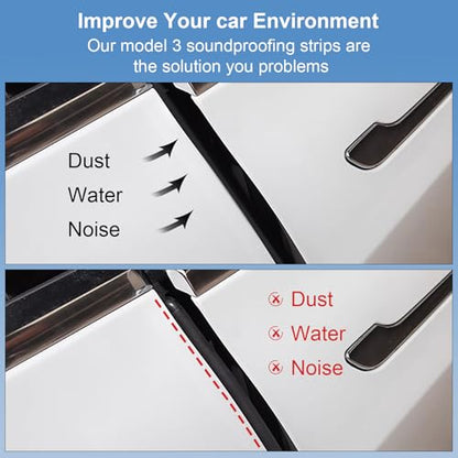 Car Weather Stripping for Tesla Model 3 Car Door Rubber Seal Strip Self Adhesive Auto Soundproofing Weatherstrip for Front/Rear Trunk A-Pillar B-Pillar Front/Rear Door - style: For Tesla Model 3