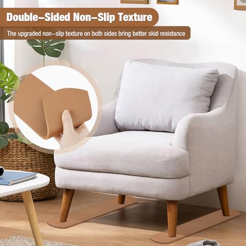 4 Pack Anti-Slip Furniture Rail Pads for Recliners,Sofa,couches. Rubber Recliner Chair Floor Protectors, Coffee Pads to Keep Furniture from Sliding for Hardwood, Carpet, Marble Floor. 30.5''x3.9'' - size: Coffee