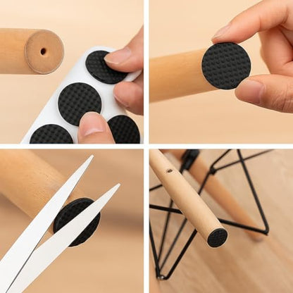30 Pcs Non Slip Furniture Pads, Rubber Feet for Furniture Leg Floor Protectors Sliders for Hardwood Floors(1.38", Round, Square)