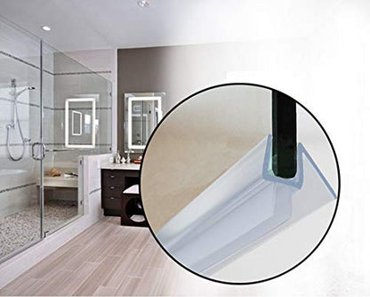 Butecare Premium Frameless Shower Door Bottom Seal Strip for Glass Doors - Shower Door Seal Sweep (1/2” x 39”, Clear Vinyl) - size: 1/2”x 39”