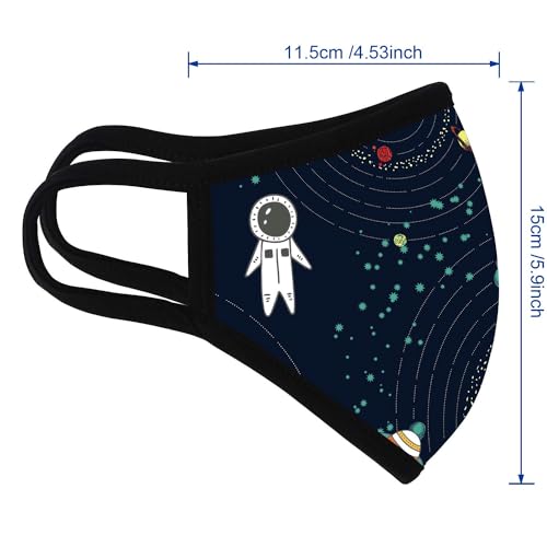 3 Pack Astronauts Dust Mouth Face Mask - Inner White Cotton - Dustproof Saw-Dust Washable - Reusable Comfy - Cotton Protective Breathable Soft Warm Windproof Face Protection for Man and Woman - color: 3 Pack Astronauts