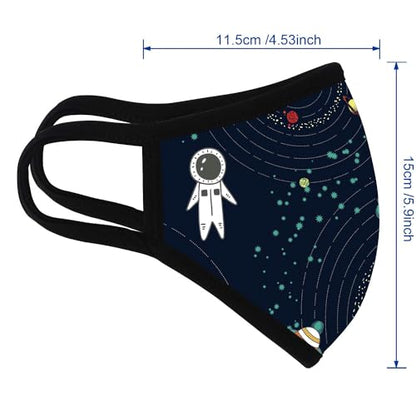 3 Pack Astronauts Dust Mouth Face Mask - Inner White Cotton - Dustproof Saw-Dust Washable - Reusable Comfy - Cotton Protective Breathable Soft Warm Windproof Face Protection for Man and Woman - color: 3 Pack Astronauts