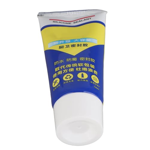 Sealant Water Caulk Adhesive for Bathroom Kitchen Basement Indoor Use with ABS Glass Ceramic Wood Aluminum Stainless Steel (White) - size: White