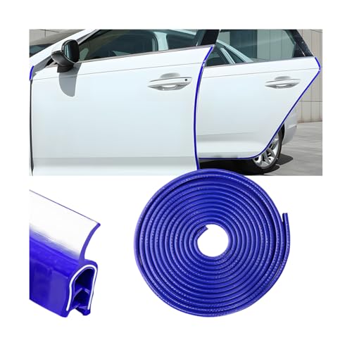 Osilly Car Door Protector Edge Guards, 33Ft Anti Collision U Shaped Automobile Door Seal Protector, No Glue Vehicle Exterior Edge Trim Protective Strip Accessories, Universal Fit (Blue) - color: Blue, size: 33Ft