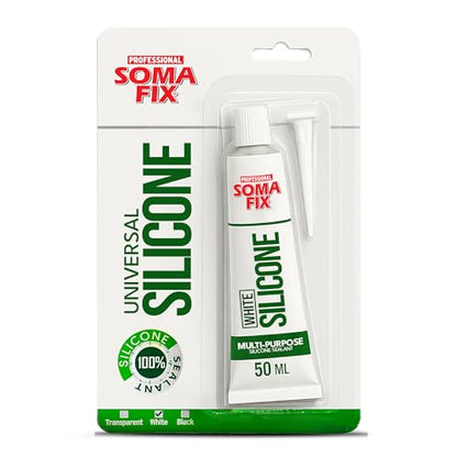 White Silicone Caulk - Easy Squeeze Caulking Tube, Silicone Sealant for Wood, Kitchen, Bathroom, Sink, Windows - Multi Purpose & Waterproof - 1.7 fl. oz (White) - color: White