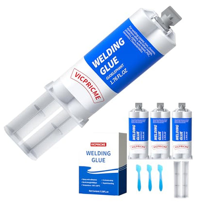 Metal Glue, 1.76 oz Automotive Glue Heavy Duty Waterproof, Weld Fill Cast Plastic, Wood, Ceramic, Stainless Steel, Cement, Outdoor Fence Repair, High Temperature Resistant (3 pcs) - size: 30min 3pcs