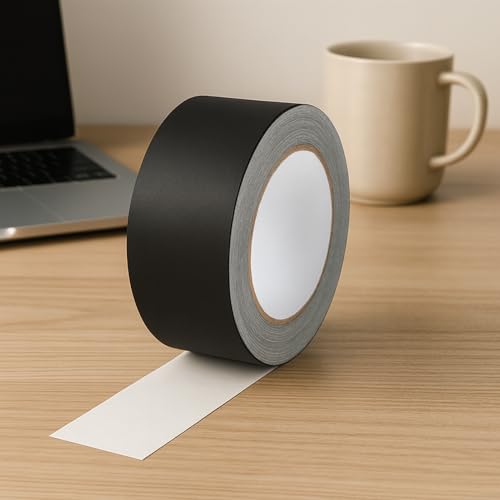 50mm x 49.2ft Gaffer Tape, Non-Reflective, Multipurpose Matte Cloth Grip Gaffers Tape for Labeling, Cable, Stage, Photo Studio, Painters and Duct Repair, Black - color: Black