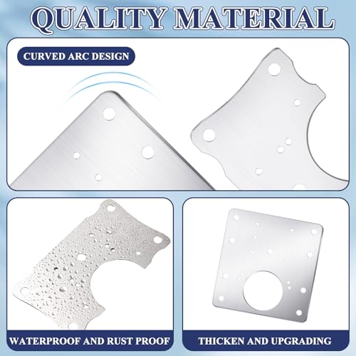 Yaocom 10 Pcs Cabinet Hinge Repair Plate Stainless Steel Hinge Repair Kit Cabinet Door Hinge Repair Plate Kit Hinge Fixing Plate Bracket Kit Hinge Repair Kit Repair Replacement Kit with Screws