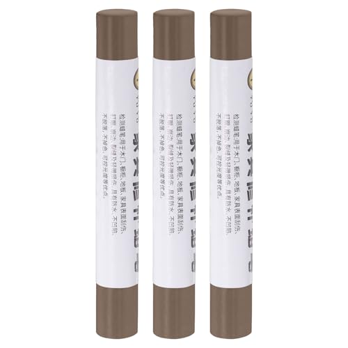 uxcell Furniture Repair Crayons, 3Pcs - Wood Wax Filler Stick, Furniture Markers Touch Up - for Scratches Holes Tables Desks Wooden Floors Cover Ups, Deep Khaki - color: Deep Khaki