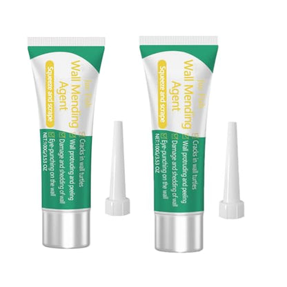 Wall Mending Agent 2 Pack, Drywall Repair Paste, White Wall Filler for Nail Holes Scratches Stains Cracks, Quick Drying No Shrinkage Wall Repair Cream for Home Rental Wall Touch Ups