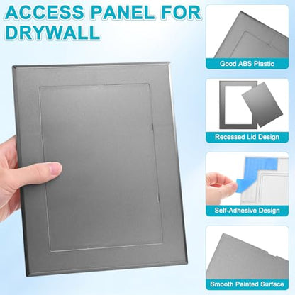 M METERXITY 2-Pack Access Panel for Drywall, 7x5 Inch Plastic Self Adhesive Wall Hole Cover Access Doors for Wiring Cable/Ceiling, Removable Plumbing Wall Panel [Grey, Rectangle] - color: Gray