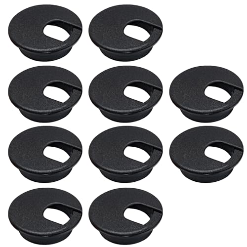 EASYEAH 10 Pcs Desk Grommet 1-3/8" / 35 mm, Desk Cord Hole Cover, Cable Grommet ABS Plastic, Desk Hole Grommet for Home & Office Pc, Detachable Cable Cord Organizer-Black - color: Black 10pcs, size: 1-3/8" / 35 mm