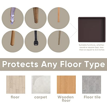 Furniture Coasters Cups 4Pcs 3.5 inch Rubber Non-Slip Bed Leg Pads,Anti Slip Furniture Pad Protector for for Hardwood Floors Brown - size: 3.5" 4pcsbrown