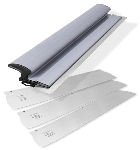 ROLLINGDOG 32 Inch Drywall Skimming Blade - 2pcs 0.5mm and 1pc 0.3mm Stainless Steel, Drywall Skim Coat Finishing Tools for Large Area Smoothing Wall and Ceiling - size: 32" Skimming Blade