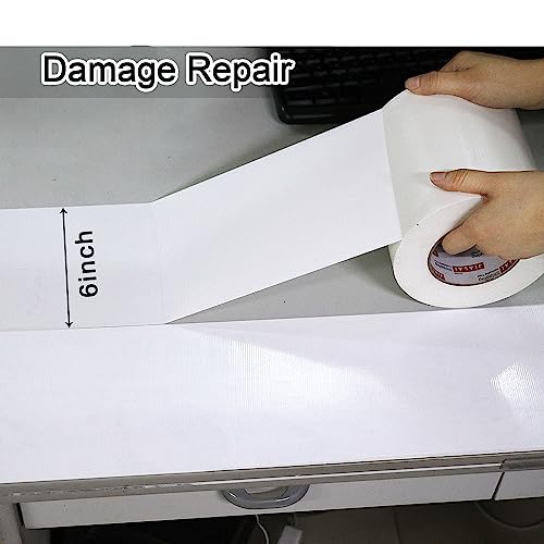 Wide Duct Tape, Industrial Grade 30Yards (90 ft) Wide 6'' Tape Duct, 9 Mil Heavy-Duty, Waterproof, Strong, Flexible, No Residue, for Crafts & Home Improvement (White, 6'' x 90ft) - color: White, size: 6'' x 90ft