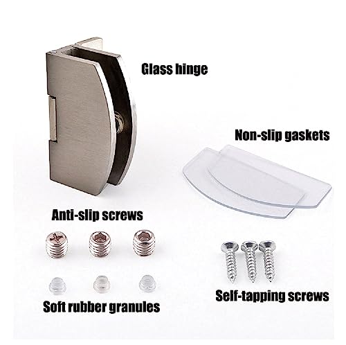 Silver Glass Door Hinge Display Cabinet Hinge 90-Degree Glass clamp Suitable for 5-8mm - color: argent (10 pairs (= 20 pieces))