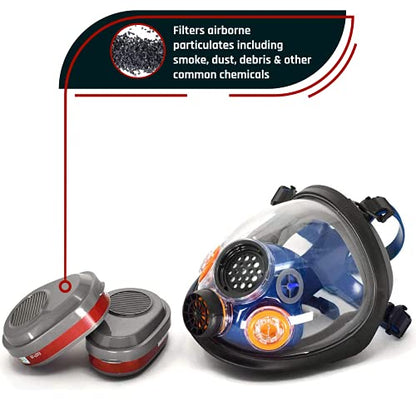 Parcil Distribution Full Face Respirator Mask - Air Purifying, Organic Vapor & Particulate - Industrial Use - CE Tested - color: Pd-101 Burnt Bronze