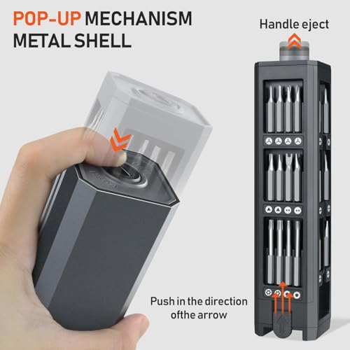 ZOE Electric Screwdriver, Mini Precision Screwdriver Set Cordless Screw driver Kit Small Power Magnetic Storage Bits, Settings Repair Tool Kit for Electronics Laptop Phone Camera Glasses Watch
