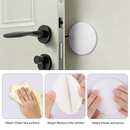 12 Pack 8cm White Door Stoppers for Wall, Self-Adhesive Shock Absorbent Bumpers, Wall Protector Pads for Door Knobs, Prevents Scratches and Damage, Noise Reduction