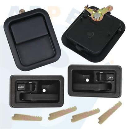 APPERFiT Exterior & Interior Door Handles w/Keepers Compatible with Jeep Wrangler TJ 2003-2006 with Full Doors Replaces 55176382AE 55176383AE 55176477AC 55176476AC - style: 2003-2006 Exterior & Interior Door Handle