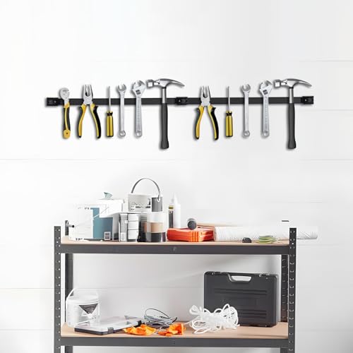 12" Magnetic Tool Holder, 10 Packs Storage Strips Tool Magnet Bar PVC Coated for Garage Organizer Mounted Hanging Strip,Heavy Duty of Magnetic Holder Easy to Install - style: 12IN-10 PACK