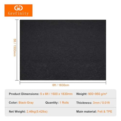 Grefinity Garage Floor Mat，6.6'x 8.5' Oil Spill Mat Heavy Duty Under Car Mat for Garage & Driveway, Protects Against Oil, Chemicals & Stains with TPE Anti-Leak Backing, Reusable & Washable - size: 6.6'x 8.5'