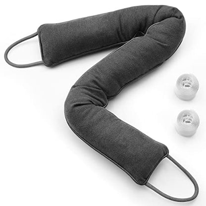 Door Draft Stopper, 32 Inch Weighted Under Door Noise Cold Air Blocker, Heavy Duty Sound Proof Draft Guard Gap Snake for Bottom of Doors and Windows, 2lbs (Gray) - size: 32in