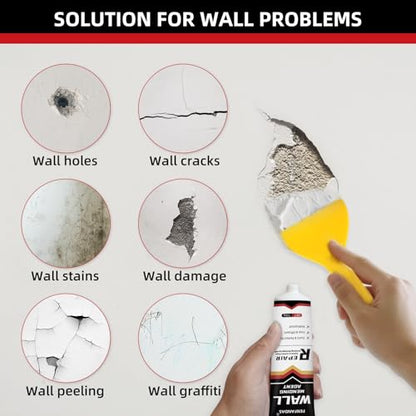 Drywall Repair Kit, Drywall Hole Patch Repair Kit Spackle Wall Repair Kit Drywall Putty for Filling Holes and Creak Damage Drywall Patch Nail Hole Filler for Walls Quick and Easy Solution