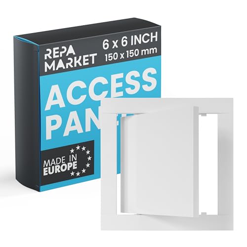 Repa Market 6 x 6 Inch Wall Access Panel for Drywall – White ABS Plastic Wall Hole Cover Plate/Plumbing Access Panel for Drywall & Ceiling/Cover Plates with Latch – Durable Service Hatch - color: White, size: 6 x 6