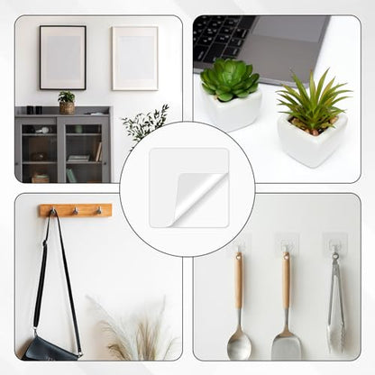 30 Pcs Double Sided Adhesive Pads, 2.4" Waterproof Adhesive for Shower Clear Mounting Square Heavy Duty Wall Adhesives for DIY Craft Home Office Photos Wall Patch
