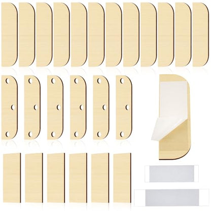 MorningRo 24 Set 3. 5 Inch Hinge Repair Wooden Plate Door Hole Spacers Cover Plate Hinge Filler Wood Repair Kit Door Shim Bulk Kitchen Cabinet Hinges Cabinet Blank with 56 Double Sided Tape(Log)